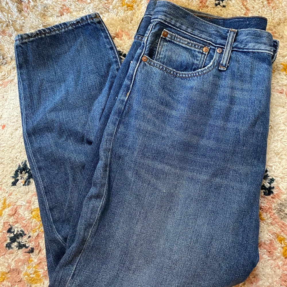 Medium/Dark Wash Madewell Mom Jeans